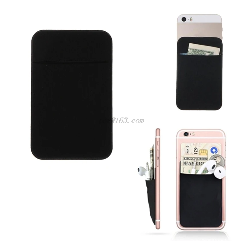 Mobile Phone Credit Card Wallet Holder Pocket Stick-On Adhesive Elastic Tool thumbnail 4