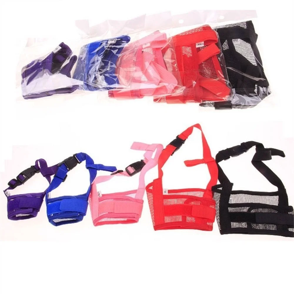 Anti Barking Dog Muzzle For Small Large Dogs Adjustable Mesh Breathable Pet Mouth Muzzles For Dogs Nylon Straps Dog Accessories thumbnail 2