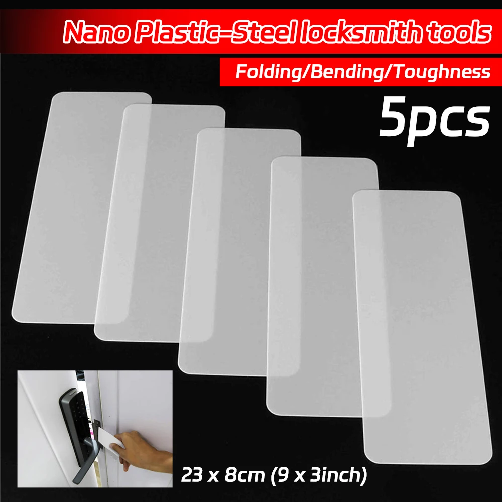 5Pcs 230mmx80mm Plastic-Steel Insert Sheet Locksmith Tool Locksmith Nano Plastic Steel Door Joggling Bypass Tool Lock DIY Opener thumbnail 3
