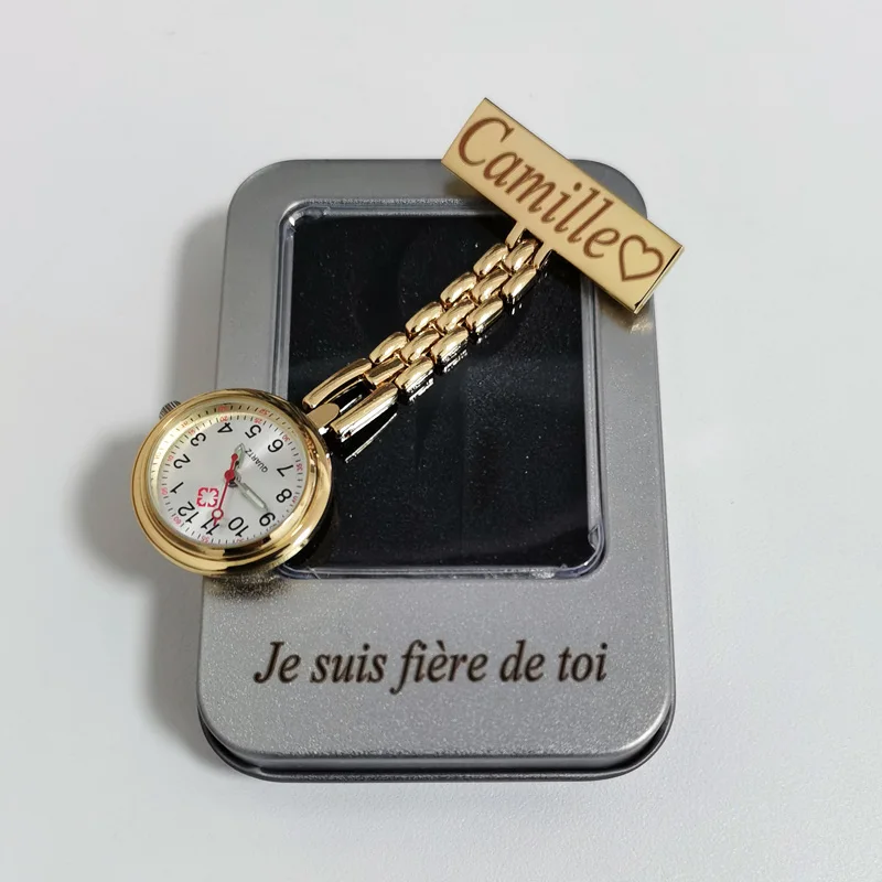 FREE Personalized Your Name Logo Doctor Clock Stethoscope Customize Engrave Medical Hospital Healthcare Pocket FOB Nurse Watch thumbnail 6