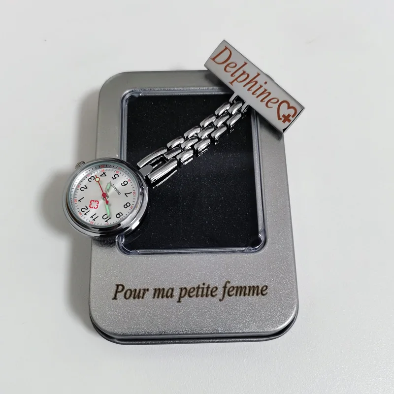 FREE Personalized Your Name Logo Doctor Clock Stethoscope Customize Engrave Medical Hospital Healthcare Pocket FOB Nurse Watch thumbnail 3