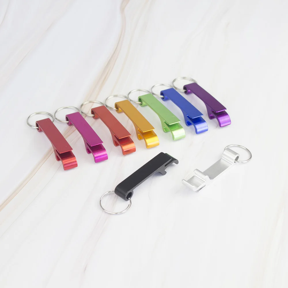Lot 100pcs Free Customized Aluminium Portable Can Opener Key Chain Ring Can Opener Restaurant Promotion Giveaway  Logo Gifts thumbnail 4