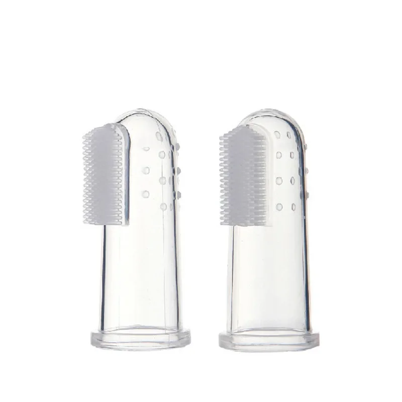 5pcs/lot Transparent Baby Finger Toothbrush Safety Silicone Infant Training Tooth Brush Clear Massage for Oral Care thumbnail 3