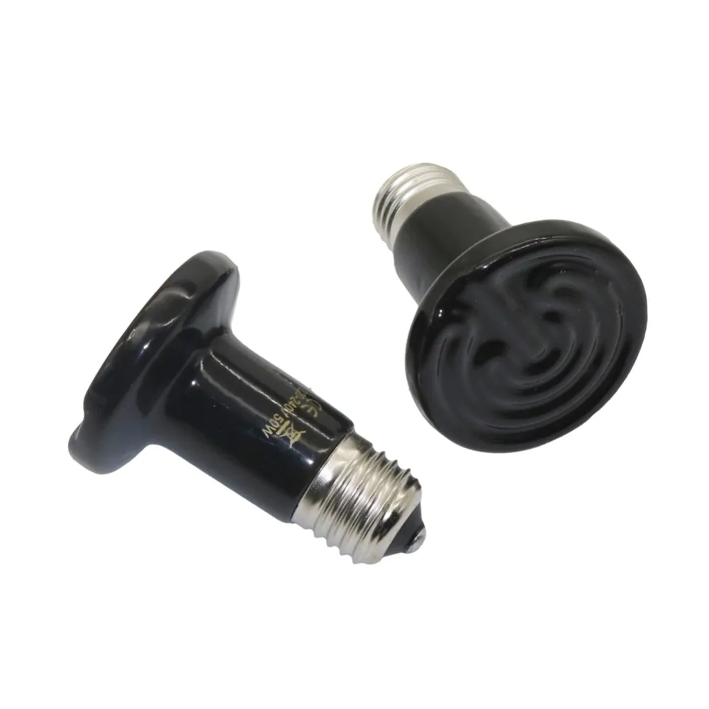 1 Pcs Reptile Pet No Light Far Infrared Ceramic Heating Lamp E27 Small Mini Heat Lamp 25W 50W 75W 100W thumbnail 5