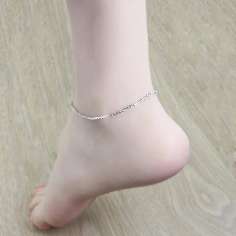 Buyee 925 Sterling Silver Female Simple Anklet Chain Foot Legs Anklet for Women Fashion Star Fine Jewelry Anklets Chain thumbnail 6