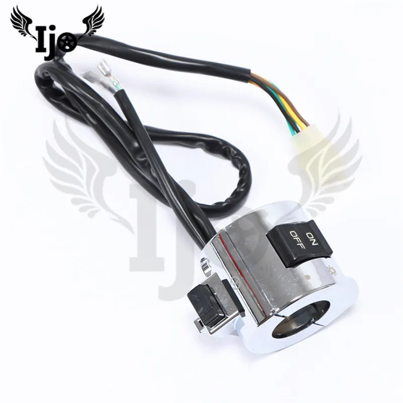 brand chrome silver 25MM moto switches motorbike handlebar controller for Honda Yamaha scooter switch motorcycle accessories thumbnail 6