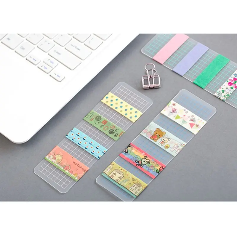 12Pcs PVC grid Washi Tape Separate transparent  washi tape storage bookmark Office School Supplies thumbnail 5