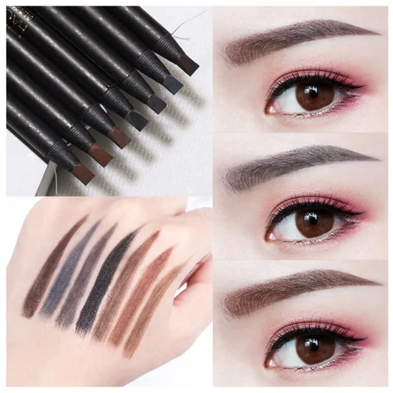 White Eyebrow Pencil Cosmetic pen Brush for eyeshadow Natural Long-Lasting Brows Tint waterproof eye brow makeup set beauty thumbnail 6
