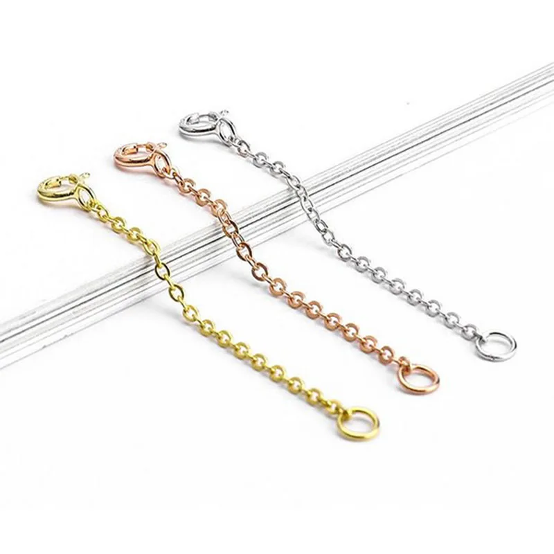 1Pcs 3cm 5cm 8cm 925 Silver Extension Chains Extended Tail Chains Making Findings Bracelet Necklaces Connectors DIY Jewelry thumbnail 6