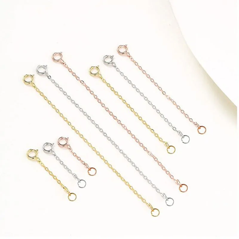 1Pcs 3cm 5cm 8cm 925 Silver Extension Chains Extended Tail Chains Making Findings Bracelet Necklaces Connectors DIY Jewelry thumbnail 4