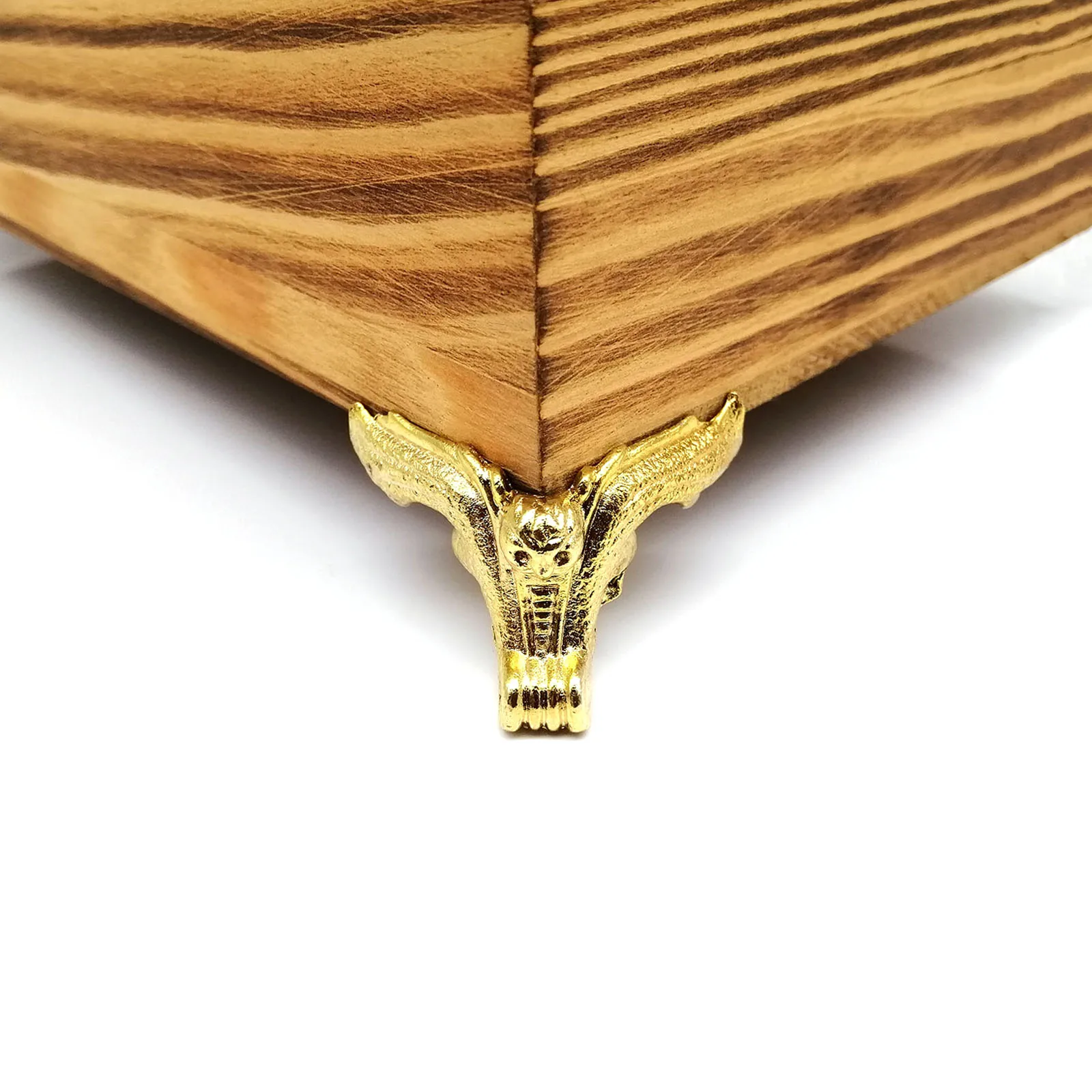 4pcs Jewelry Chest Wood Box Gift Wine Case Decorative Feet Leg Corner Protector Support Bracket with screws Golden Silver Bronze thumbnail 6