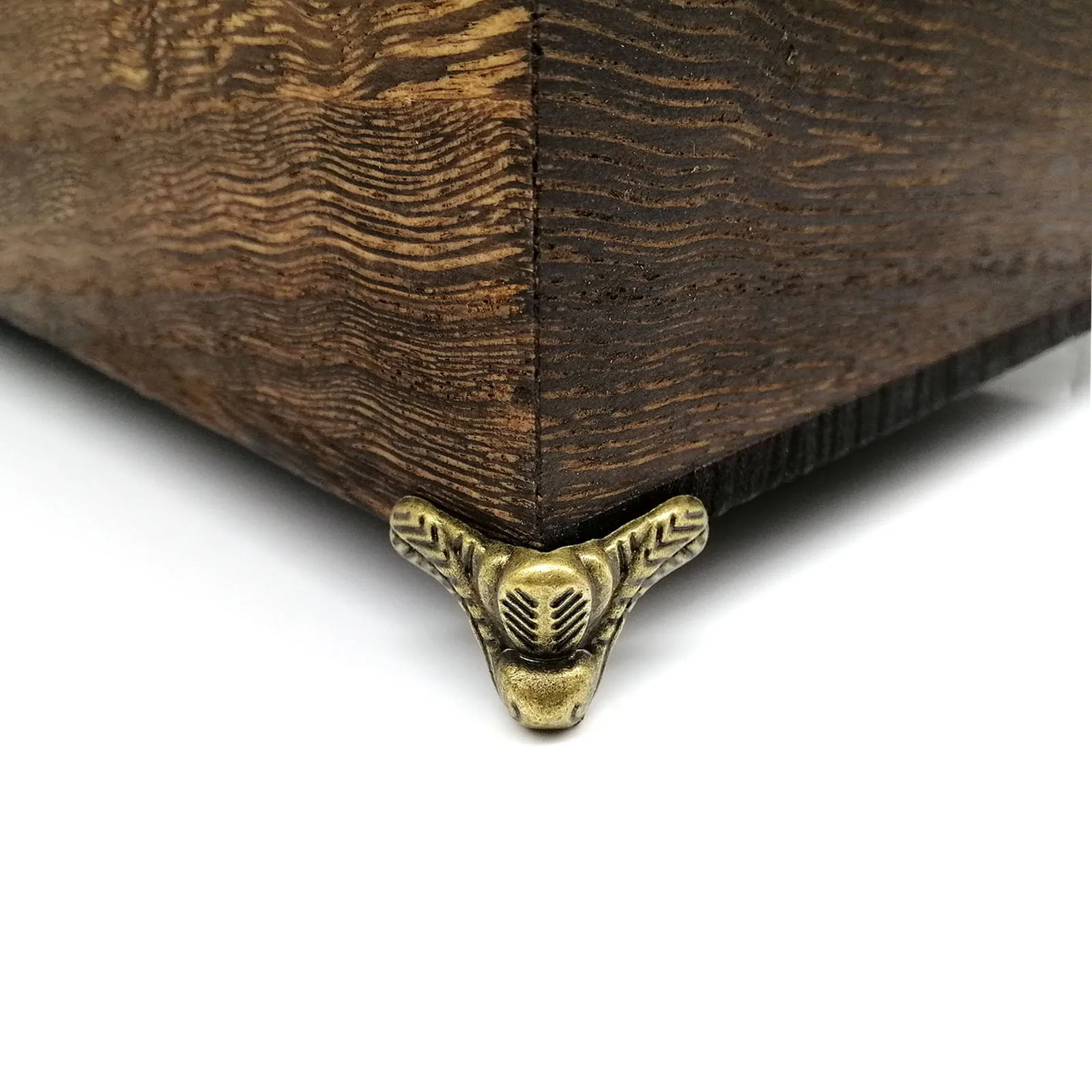 4pcs Jewelry Chest Wood Box Gift Wine Case Decorative Feet Leg Corner Protector Support Bracket with screws Golden Silver Bronze thumbnail 3
