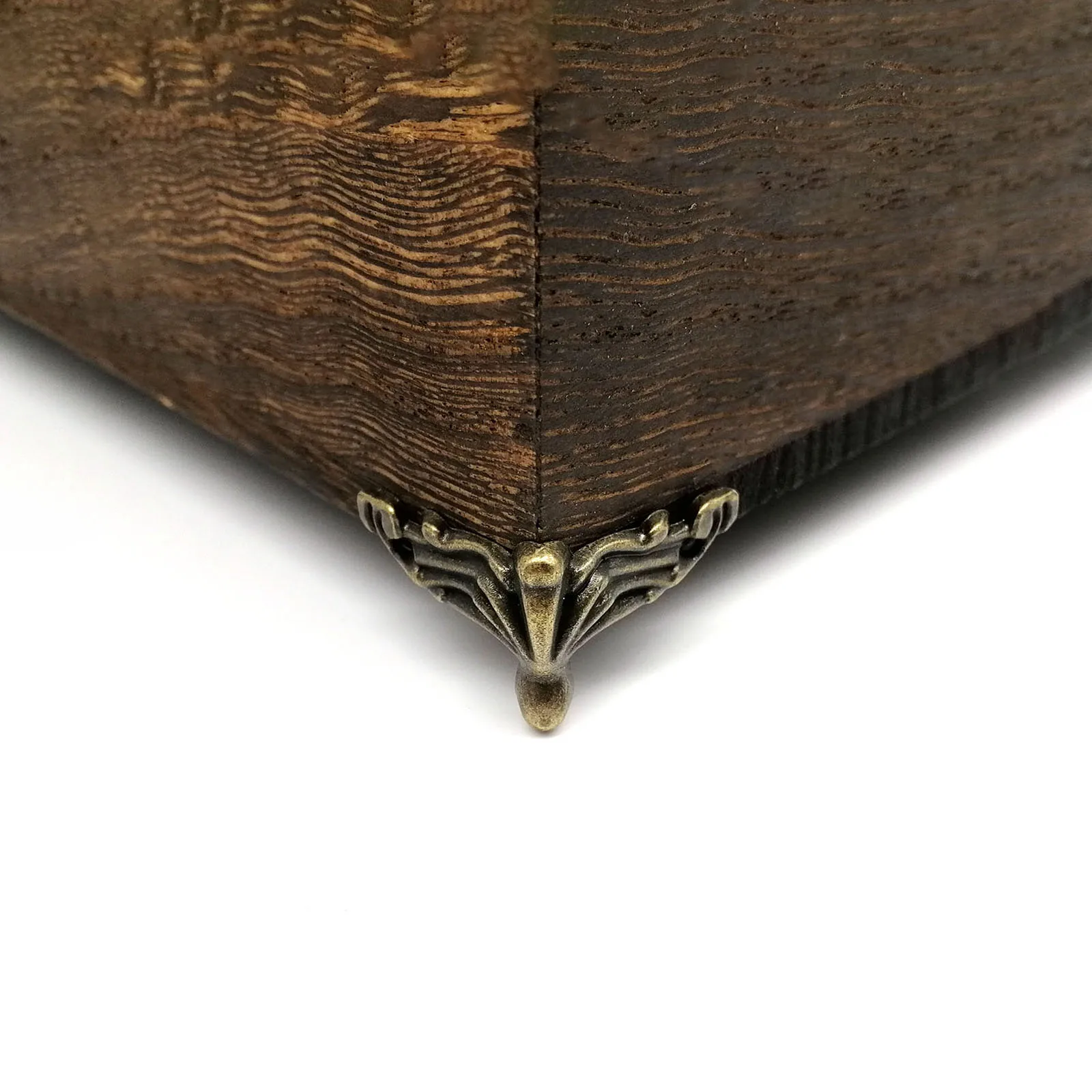 4pcs Jewelry Chest Wood Box Gift Wine Case Decorative Feet Leg Corner Protector Support Bracket with screws Golden Silver Bronze thumbnail 4