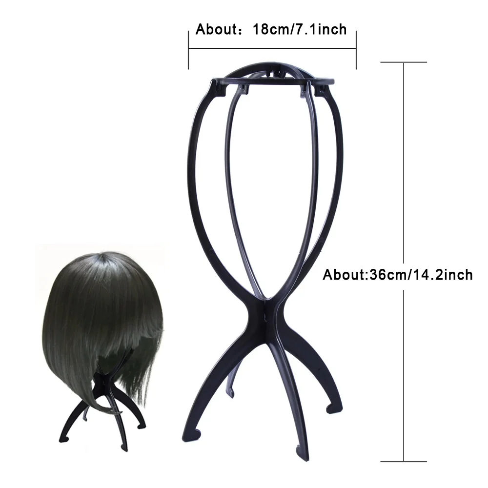 1PC Four Colors Wig Stands Plastic Hat Display Wig Head Holders 17x34Cm Mannequin Head/Stand Portable Folding Wig Stand thumbnail 2