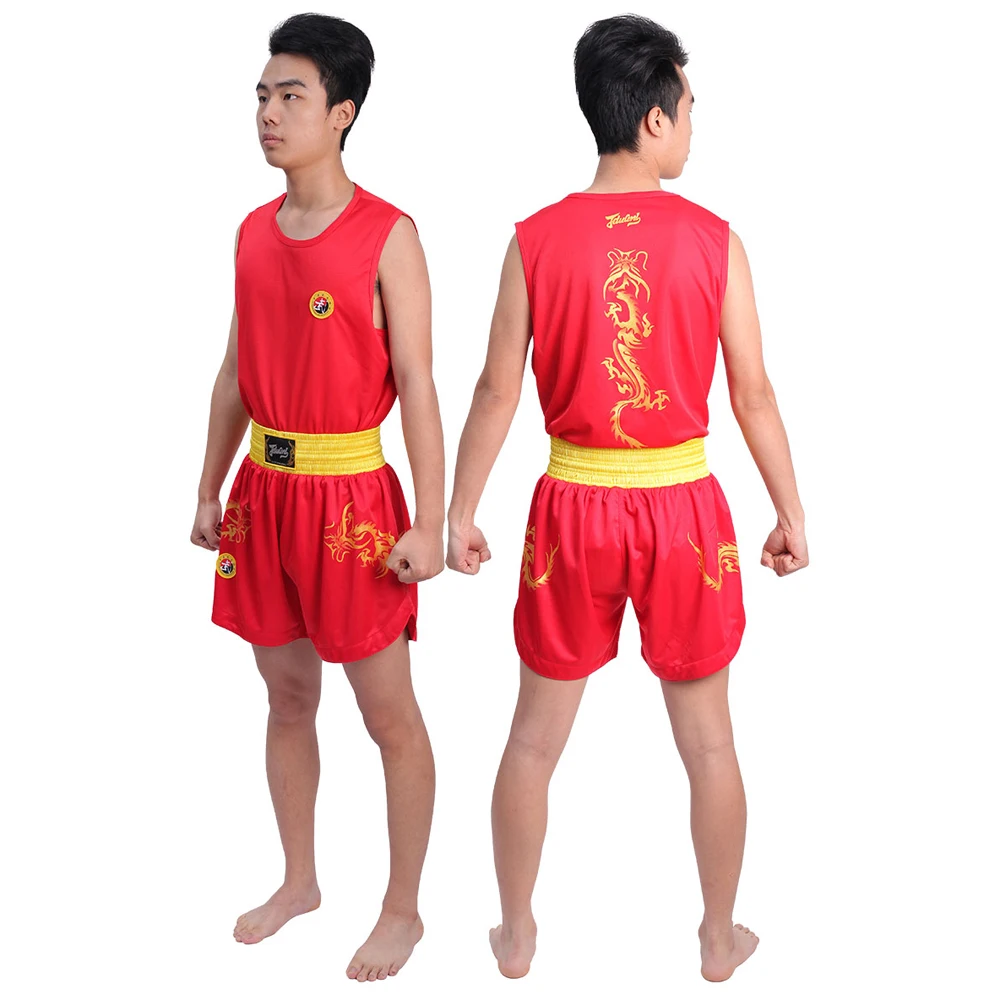 Dragon Kids Adult MMA Sparring Kick Boxing Muay Thai Shorts+T Shirts Tops Fight Martial Arts Uniforms Outfits Clothes Set DEO thumbnail 6