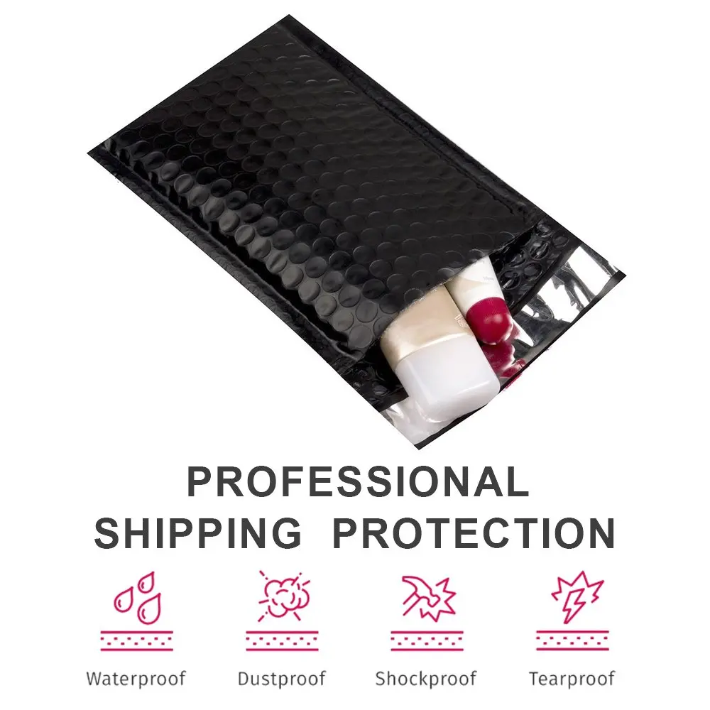10PCS Black Poly Bubble Mailer Padded Envelope self seal mailing bag bubble envelope Shipping envelope Postal bag for shipping thumbnail 3
