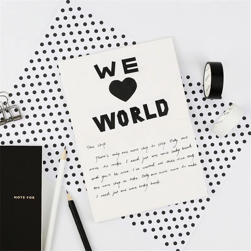 Solid White Black 5mm/15mm Washi Masking Tape Writable Adhesive Decorative Paper for School Supplies And Stationery thumbnail 5