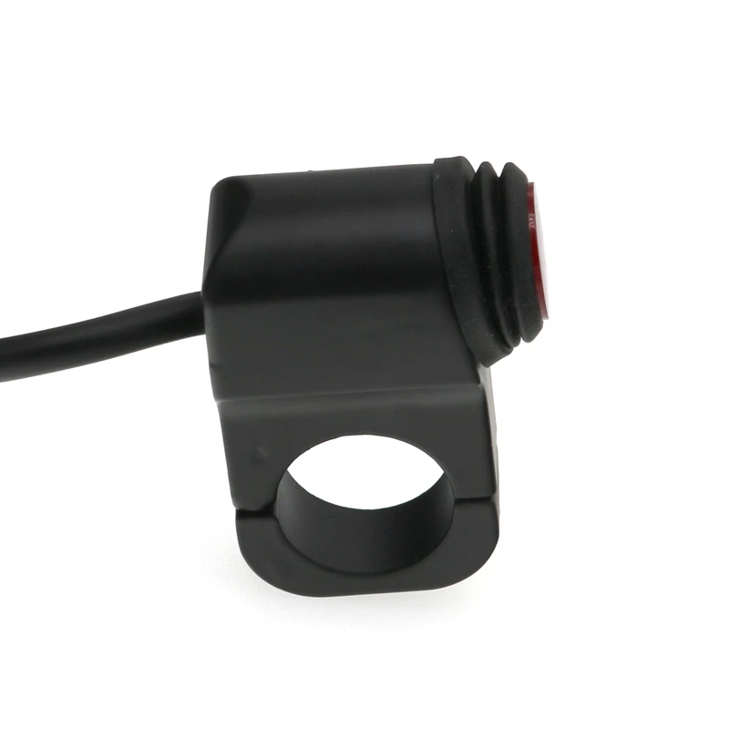 MoFlyeer Motorcycle 7/8" 16A Waterproof  Aluminium Alloy Switches 22mm Handlebar Headlight Switch and 3 Wires with Red Led Light thumbnail 5