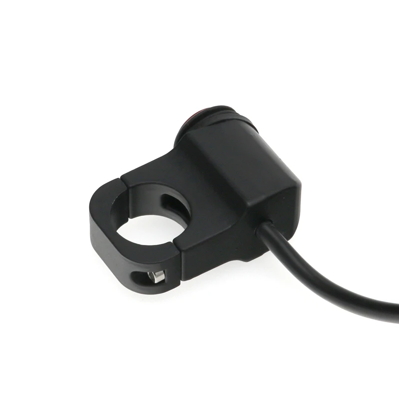 MoFlyeer Motorcycle 7/8" 16A Waterproof  Aluminium Alloy Switches 22mm Handlebar Headlight Switch and 3 Wires with Red Led Light thumbnail 3