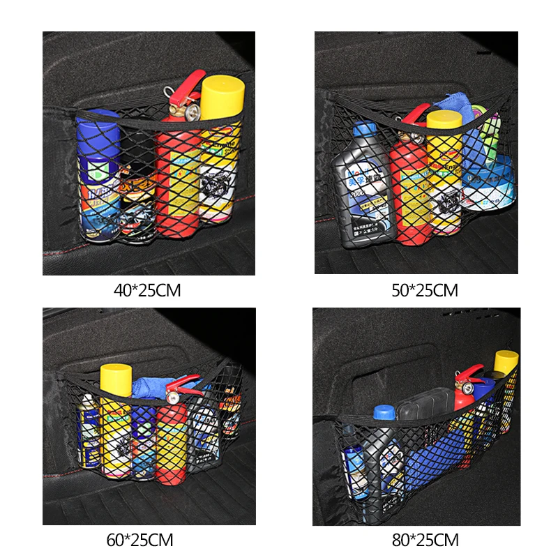 Car Accessories Organizer Car Trunk Net Nylon SUV Auto Cargo Storage Mesh Holder Universal Automotive Luggage Bag Travel Pockets thumbnail 2