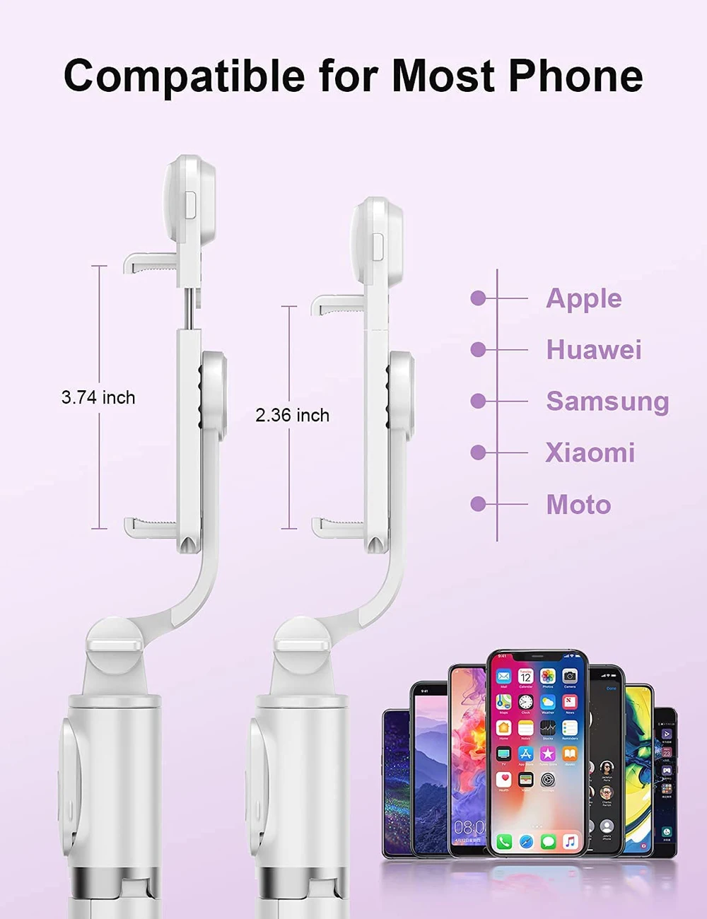 Wireless Bluetooth Selfie Stick Foldable Portable Tripod with Fill Light Shutter Remote Control for Android iPhone Smartphone thumbnail 4