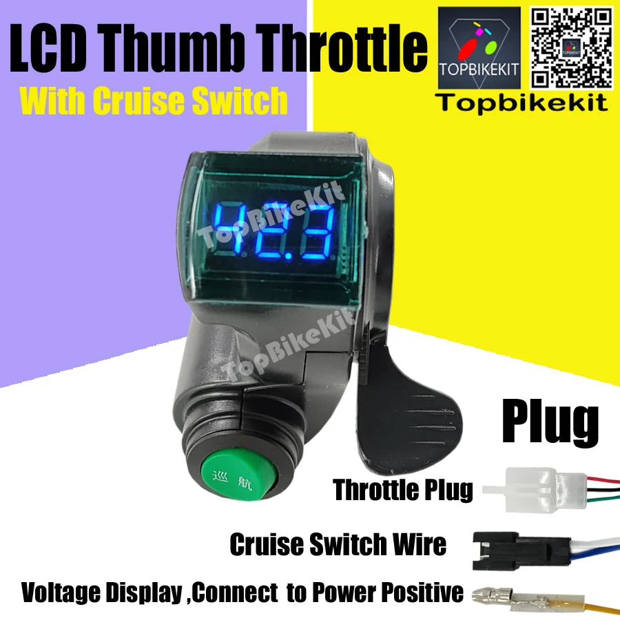 12V 24V 36V 48V 60V 72V ebike Bike Thumb Throttle with Lock/3Speed Switch  LCD Display Gas for Electric Bicycle/Scooter/E-Bike thumbnail 2