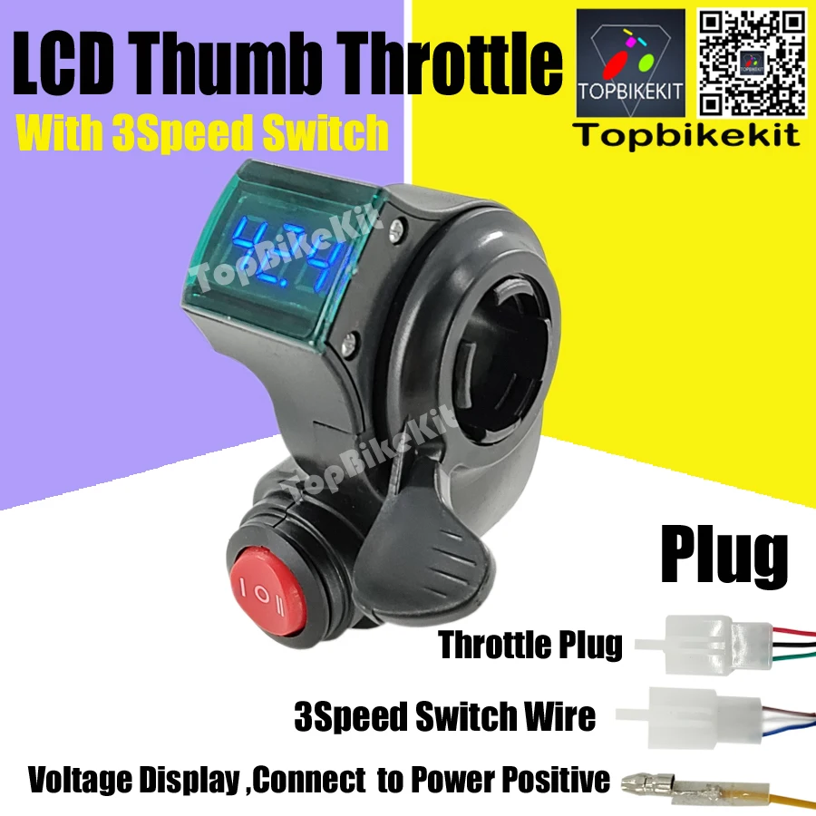12V 24V 36V 48V 60V 72V ebike Bike Thumb Throttle with Lock/3Speed Switch  LCD Display Gas for Electric Bicycle/Scooter/E-Bike thumbnail 3