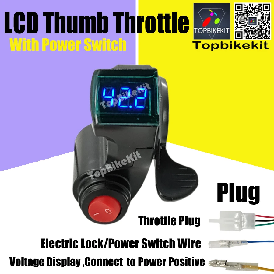 12V 24V 36V 48V 60V 72V ebike Bike Thumb Throttle with Lock/3Speed Switch  LCD Display Gas for Electric Bicycle/Scooter/E-Bike thumbnail 4