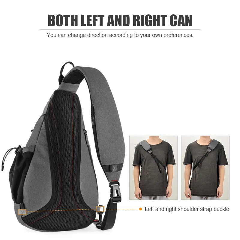 Mixi Men One Shoulder Backpack Women Sling Bag Crossbody USB Boys Cycling Sports Travel Versatile Fashion Bag Student School thumbnail 4