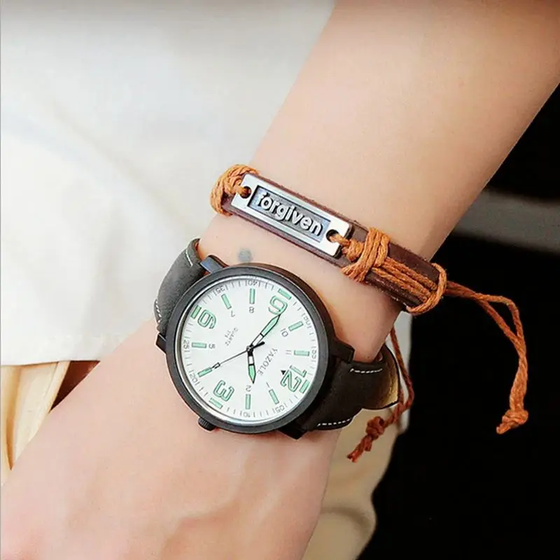 2025 New Large dial Watch Men and Women Large Frame Waterproof Luminous College wind belt Student Watches Wristwatch men thumbnail 4
