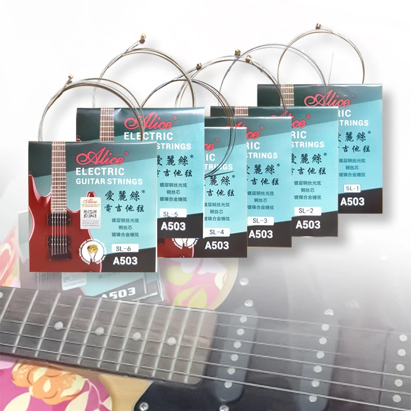 Alice A503 Electric Guitar Single Strings 1-6 String Nickel Alloy Wound Anti-Rust Coating Loose Pack