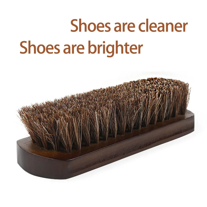 Real Horse Hair Shoe Brush Polish Natural Horsehair Leather Soft Polishing Tool Bootpolish Cleaning Brush For Suede Nubuck Boot thumbnail 5