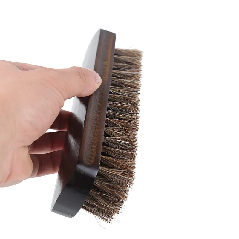 Real Horse Hair Shoe Brush Polish Natural Horsehair Leather Soft Polishing Tool Bootpolish Cleaning Brush For Suede Nubuck Boot thumbnail 2