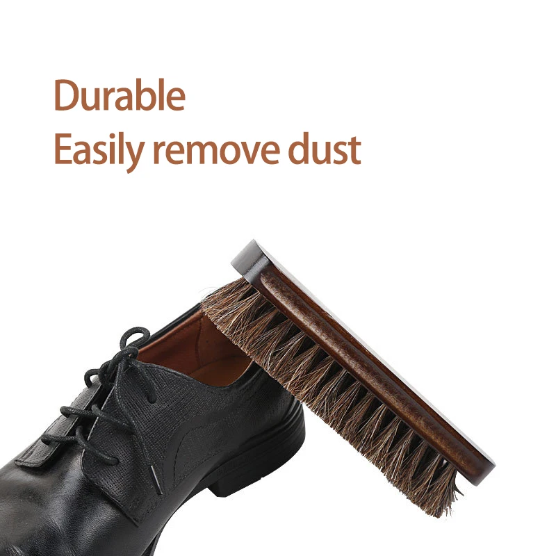 Real Horse Hair Shoe Brush Polish Natural Horsehair Leather Soft Polishing Tool Bootpolish Cleaning Brush For Suede Nubuck Boot thumbnail 6