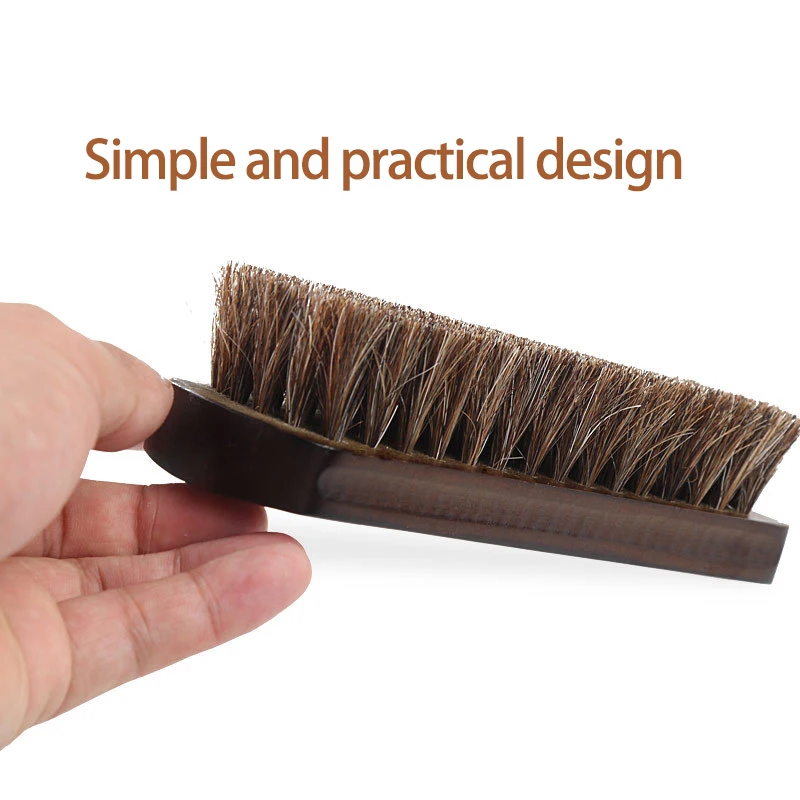Real Horse Hair Shoe Brush Polish Natural Horsehair Leather Soft Polishing Tool Bootpolish Cleaning Brush For Suede Nubuck Boot thumbnail 4