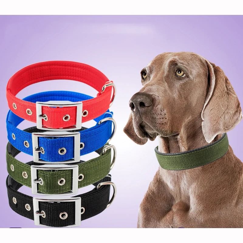 Solid Dog Collars  Nylon Dog Collar For Small Medium Large Dogs Teddy Keji Pitbull Bulldog Beagle thumbnail 2
