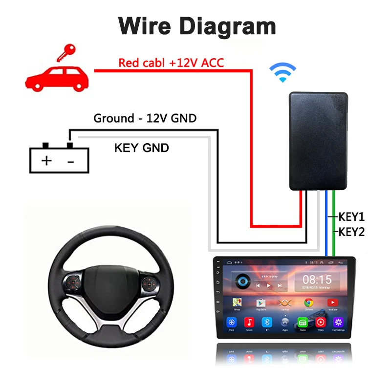 wireless multi-function Steering Wheel Control for android Car Radio DVD GPS multimedia Remote Control Buttons 2 din universal thumbnail 5