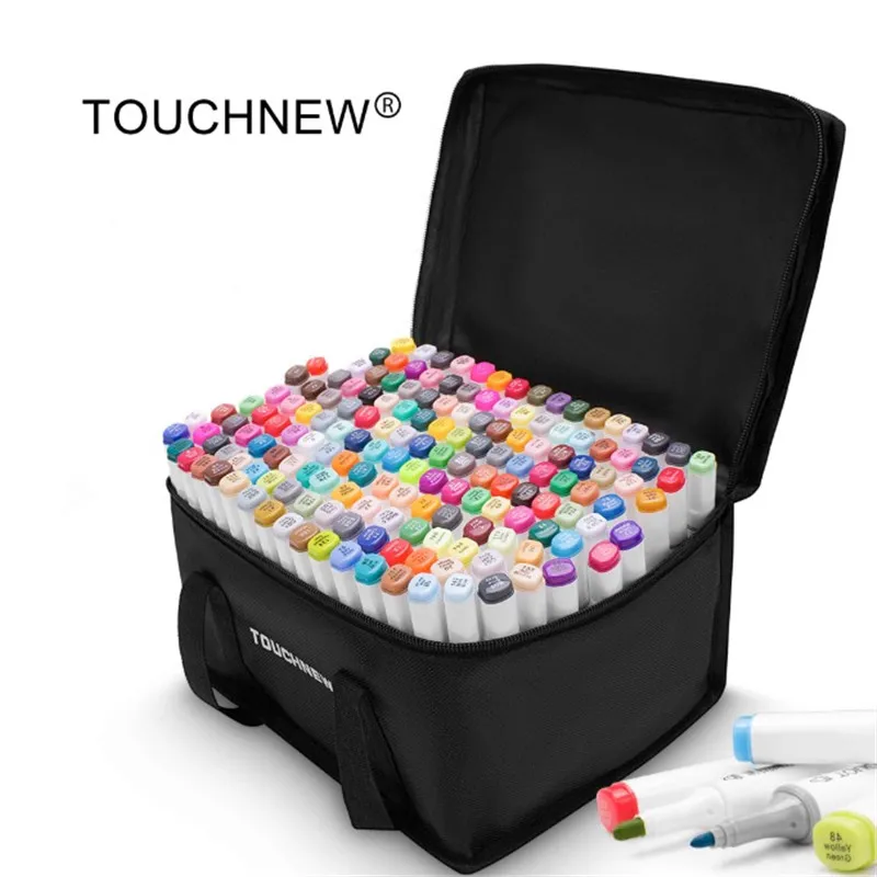TOUCHNEW  Custom Single Colors Sketch Markers Alcohol Based Dual Head Brush Markers Pen For Drawing Manga Art Supplies Markers