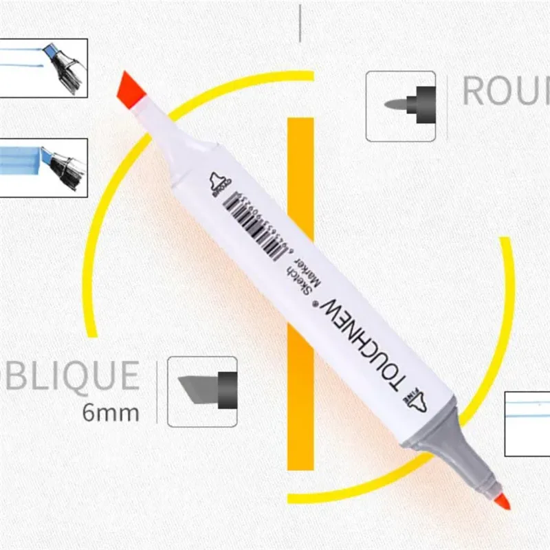 TOUCHNEW  Custom Single Colors Sketch Markers Alcohol Based Dual Head Brush Markers Pen For Drawing Manga Art Supplies Markers thumbnail 5