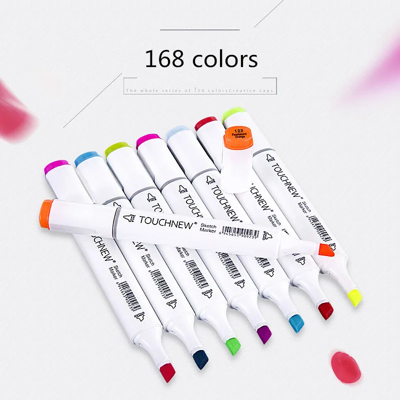 TOUCHNEW  Custom Single Colors Sketch Markers Alcohol Based Dual Head Brush Markers Pen For Drawing Manga Art Supplies Markers thumbnail 2