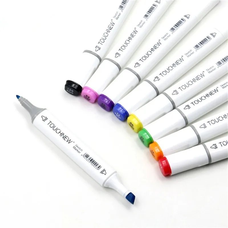TOUCHNEW  Custom Single Colors Sketch Markers Alcohol Based Dual Head Brush Markers Pen For Drawing Manga Art Supplies Markers thumbnail 4