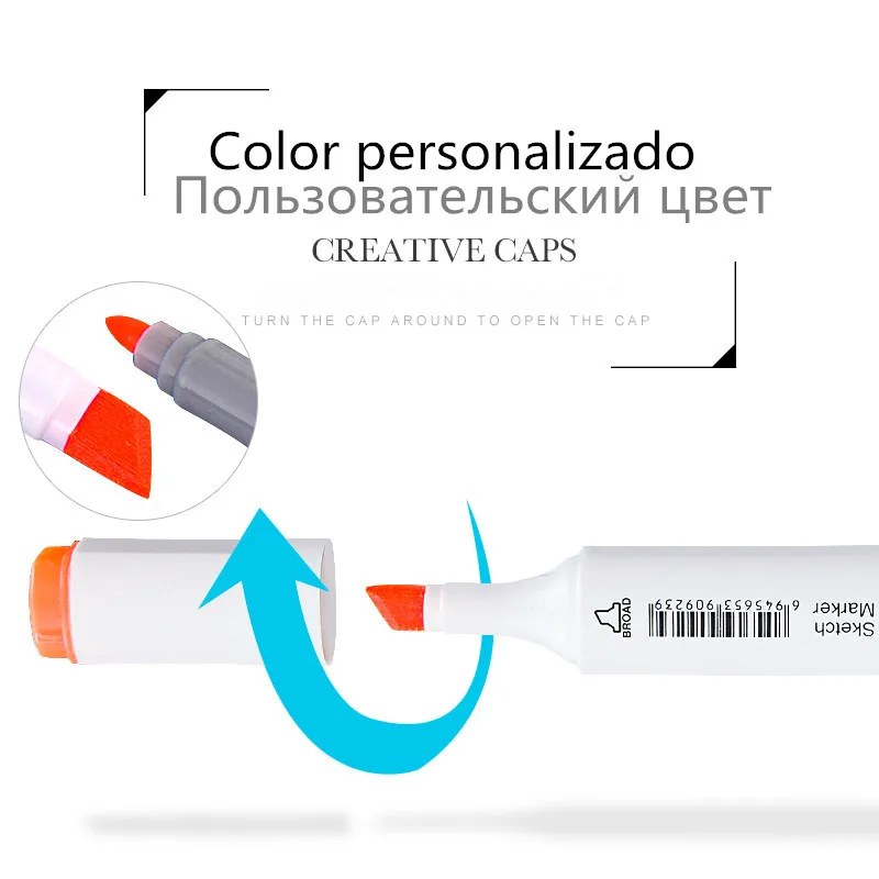 TOUCHNEW  Custom Single Colors Sketch Markers Alcohol Based Dual Head Brush Markers Pen For Drawing Manga Art Supplies Markers thumbnail 3