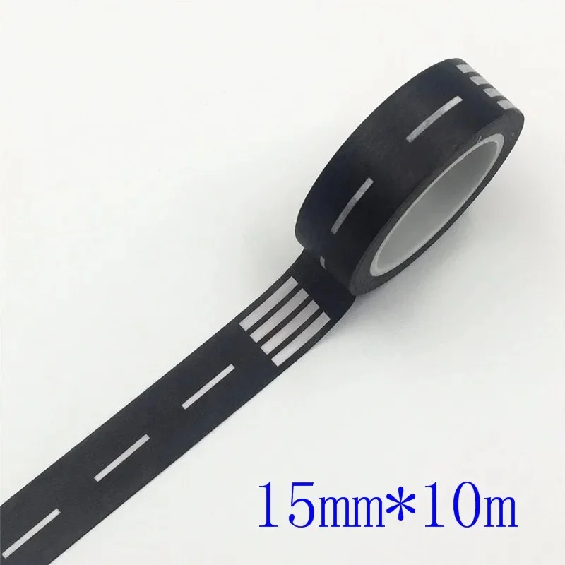 1 Roll Black White Highway Shape Stripe Washi Tape Adhesive DIY Scrapbooking Sticker Label Masking Tape for Crafts thumbnail 5
