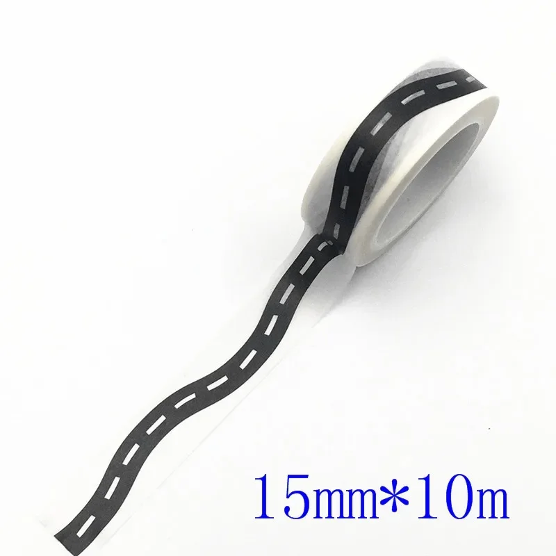 1 Roll Black White Highway Shape Stripe Washi Tape Adhesive DIY Scrapbooking Sticker Label Masking Tape for Crafts thumbnail 3
