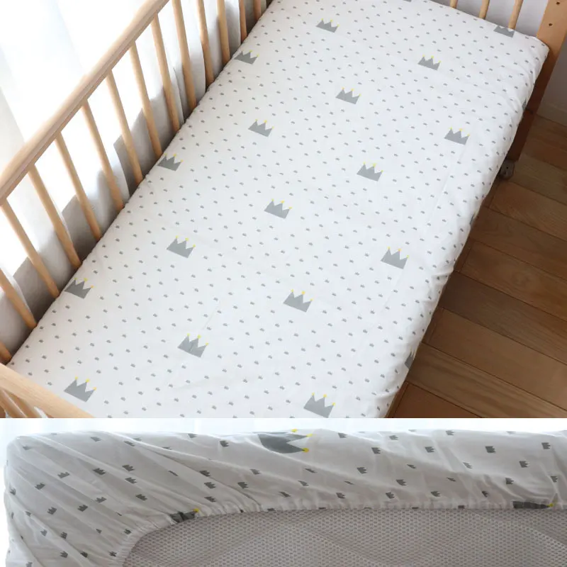 130x70cm 100% Cotton Baby Crib Fitted Sheet For Newborn Soft Bed Cot Mattress Cover Boy Girl Toddler Bedding Allow Custom Make thumbnail 6