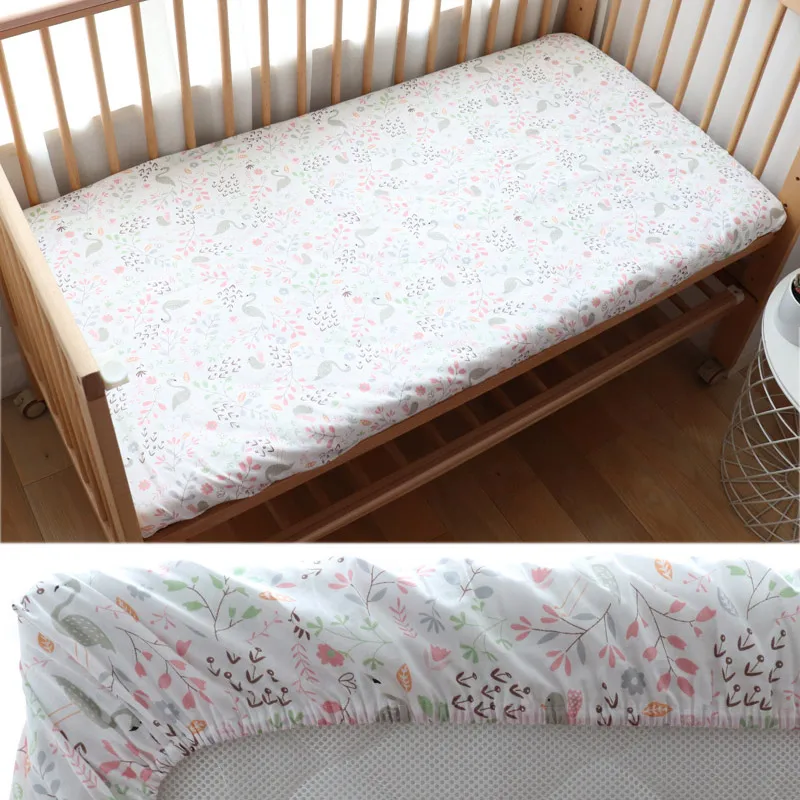 130x70cm 100% Cotton Baby Crib Fitted Sheet For Newborn Soft Bed Cot Mattress Cover Boy Girl Toddler Bedding Allow Custom Make thumbnail 2