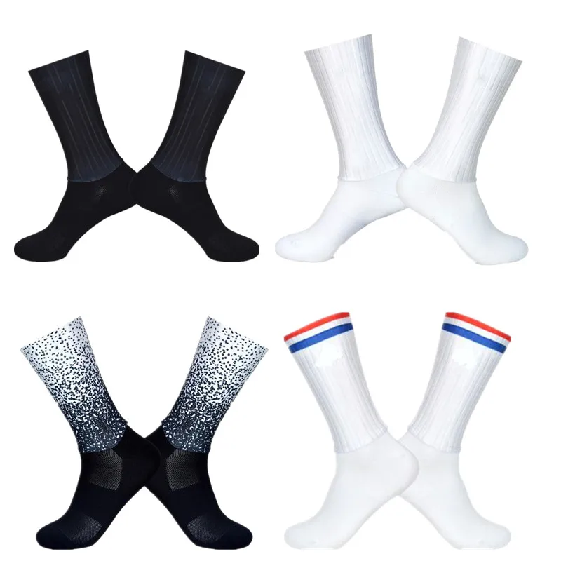 New Summer Breathable Cycling Socks Men Anti Slip Seamless Aero Bike Wearproof Road Calcetines Ciclismo thumbnail 2