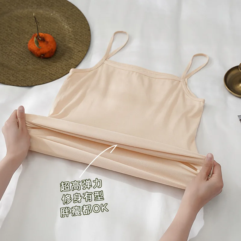 Summer Tank Top Women Sexy Slim Camisole Spaghetti Strap Cotton Vest Breathable Female Undershirt Camis Tank Tops for Women thumbnail 3