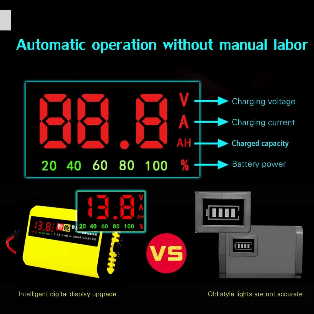 12V 2A Car Battery Charger LED Display 220V 110V Smart Truck Auto Car Charge Charging Tool EU US Plug thumbnail 2
