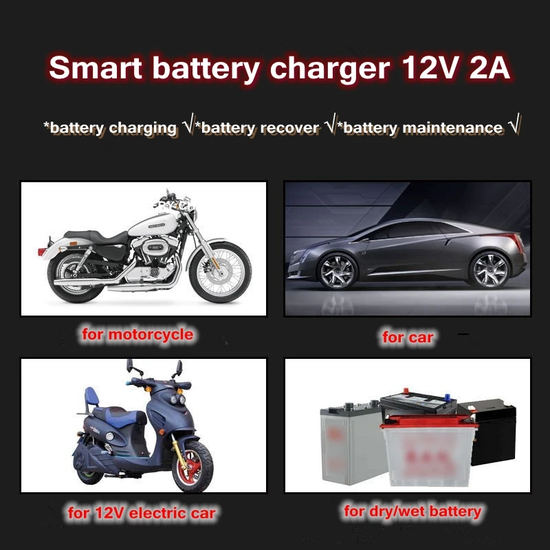 12V 2A Car Battery Charger LED Display 220V 110V Smart Truck Auto Car Charge Charging Tool EU US Plug thumbnail 3